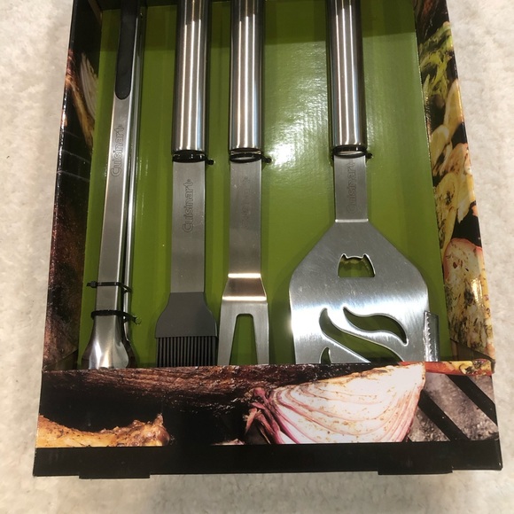 NEW Cuisinart 4-Piece Stainless Steel Grill Tool Set Gourmet Outdoor Grilling - Picture 10 of 11